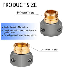 Close-up of Jeeker aluminum garden hose fittings