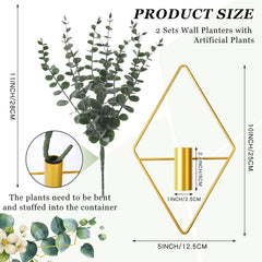 Close-up of Jexine geometric wall planter in gold