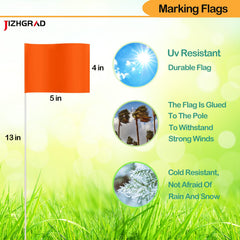 Close-up of JIZHGRAD marking flag and pole