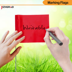 Close-up of JIZHGRAD marking flags showing bright colour