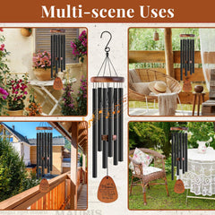 Close-up of JOBOSI Memorial Wind Chime's aluminum tubes