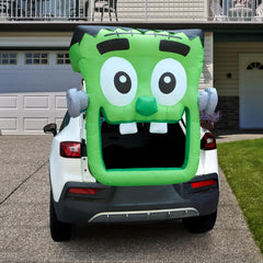 Close-up of Joiedomi inflatable green zombie car plug