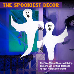 Close-up of JOYIN Halloween ghost with adjustable arms