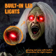 Close-up of JOYIN Zombie Decoration's detailed face