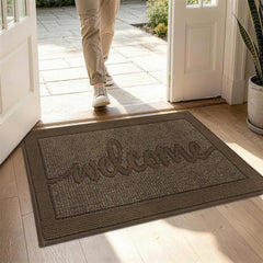 Close-up of JSEI Welcome Door Mat's woven pattern