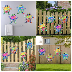 Close-up of Junware Frog Wall Decor showing detailed paint patterns