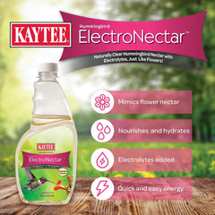 Close-up of Kaytee Hummingbird ElectroNectar bottle