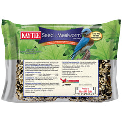 Close-up of Kaytee Wild Bird Seed & Mealworm Cake ingredients