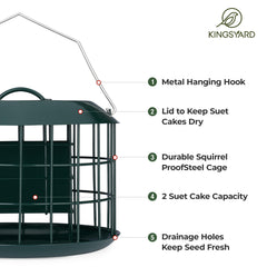 Close-up of Kingsyard Squirrel Proof Suet Feeder showing fly-through openings
