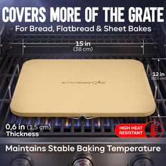 Close-up of KitchenStar pizza stone surface