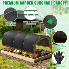 Close-up of KJX Garden Shade Kit heavy-duty hoops