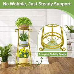 Close-up of KMOTASUO plant stand's elegant ironwork