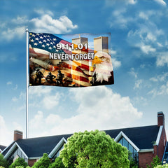 Close-up of KNAPAL 911 Never Forget Flag grommets