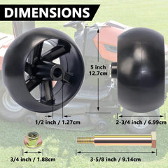 Close-up of KOOTANS mower deck wheel showing bolt and nut