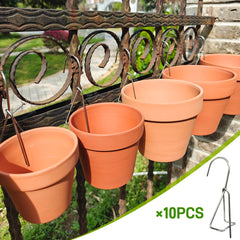 Close-up of KOROI stainless steel pot hanger clip for terracotta pots
