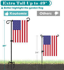 Close-up of Koutemie Garden Flag Stand with 5 prong base