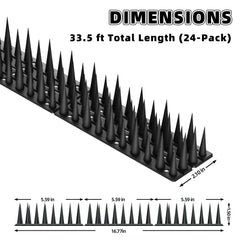 Close-up of LavviTech Bird Spikes showing pointed tips