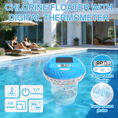 Close-up of LCD screen on AquClor Chlorine Floater
