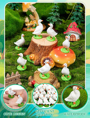 Close-up of LHSYFBZ mini goose figurine, white, front view