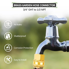 Close-up of LitOrange Brass Hose Adapter installation