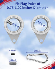 Close-up of Loretoy flagpole ring showing adjustable screw