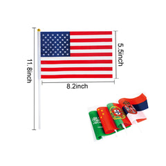 Close-up of LUSEOAN 8.2x5.5 inch flags on plastic sticks