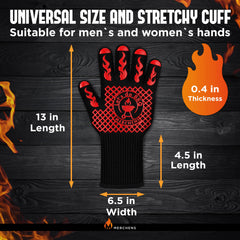 Close-up of M MERCHENS BBQ Gloves showing 5-finger mobility