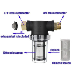 Close-up of M MINGLE Garden Hose Filter with hose washers
