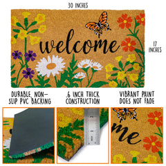 Close-up of MAINEVENT Floral Doormat texture and pattern