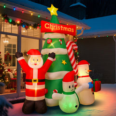 Close-up of Max Fun inflatable tree showing LED lights