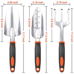 Close-up of MECHEER garden trowel with ergonomic handle