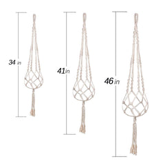 Close-up of MIPON macrame plant hanger's cotton weave