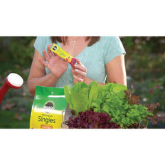 Close-up of Miracle-Gro Watering Can Singles packet with nutritional information