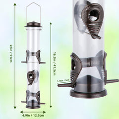 Close-up of MIXXIDEA bird feeder feeding ports