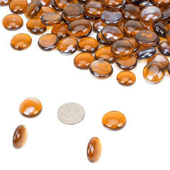 Close-up of Mr. Fireglass 1/2 inch caramel fire glass beads
