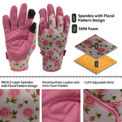 Close-up of MSUPSAV Gardening Gloves touchscreen fingertips