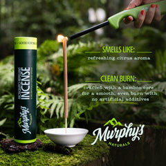 Close-up of Murphy's Naturals Citronella Incense Sticks packaging