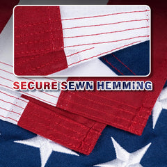 Close-up of MVPRING American Flag showing durable brass grommet