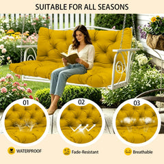 Close-up of MVRFN waterproof fabric of the porch swing cushion