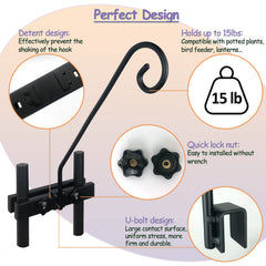Close-up of NEECONG Deck Hook's adjustable bolt feature