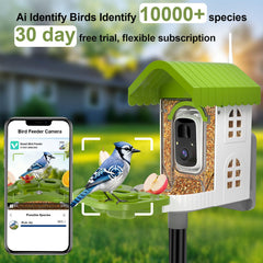 Close-up of NEEZUKAR Smart Bird Feeder with AI recognition feature