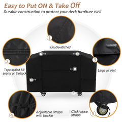 Close-up of NettyPro griddle cover material, highlighting waterproof feature