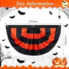 Close-up of Newwiee Halloween pleated fan flag with grommets