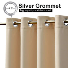 Close-up of NICETOWN curtains showing dual grommet design