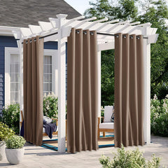 Close-up of NICETOWN outdoor curtains grommet detail