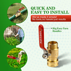 Close-up of NOTDIS valve handle and connection