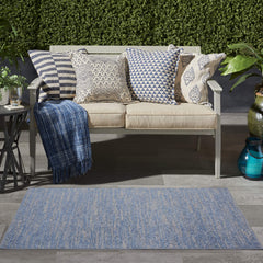 Close-up of Nourison Essentials Blue Grey Area Rug texture