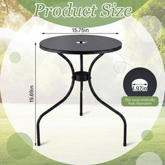 Close-up of Novabright patio table umbrella hole