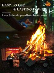 Close-up of Nvkrvks Fire Starter Cube with flame