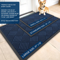Close-up of OLANLY doormat showing high-density natural rubber backing